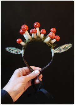 Mushroom Crown with Fairy Wings - Visionary Amanita Muscaria Tiara