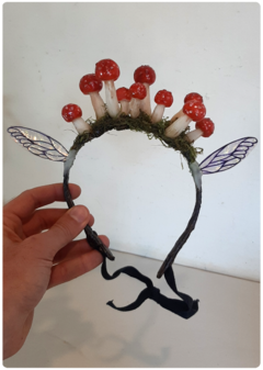 Mushroom Crown with Fairy Wings - Visionary Amanita Muscaria Tiara - buy online