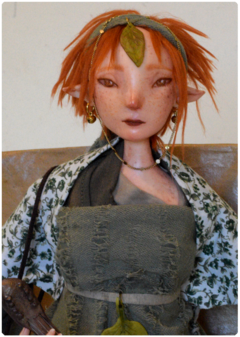 Image of Niiv, the Storyteller - Art Doll Sculpture | Elven Dreams Collection