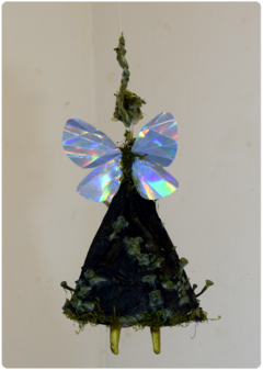 Pixie Cup Lichen Fairy - Mushroom OOAK Art Doll | Unique Fungi Poseable Sculpture