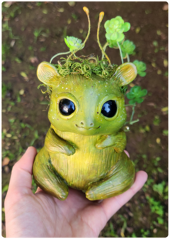 Art Doll SEA'RI, the Solar Plant Creature - OOAK Eco Sculpture with biophilic design - FREE shipping