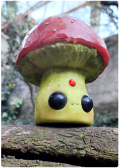 Art Doll Lalla, Mushroom Being with Ecomaterials - OOAK Fungus Sculpture - online store