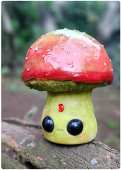 Art Doll Lalla, Mushroom Being with Ecomaterials - OOAK Fungus Sculpture - buy online