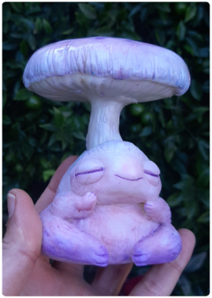 Art Doll PINYAN, Baby Mushroom Being Iridescent Pastel - Magic Fungus OOAK Sculpture on internet