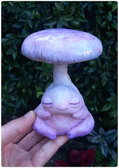 Art Doll PINYAN, Baby Mushroom Being Iridescent Pastel - Magic Fungus OOAK Sculpture - TerraTundra - Artes Mágicas