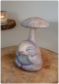 Art Doll PINYON, Baby Mushroom Being Iridescent Pastel - Magic Fungus OOAK Sculpture on internet