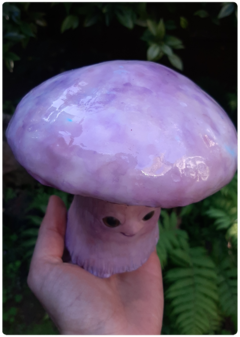 Art Doll LARA Mushroom Being - Iridescent Pastel - Magic Fungus OOAK Sculpture - buy online