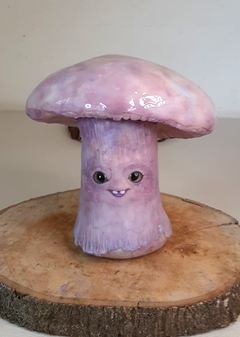 Art Doll LARA Mushroom Being - Iridescent Pastel - Magic Fungus OOAK Sculpture