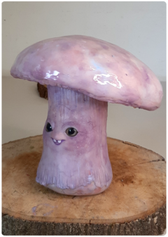 Art Doll LARA Mushroom Being - Iridescent Pastel - Magic Fungus OOAK Sculpture - buy online