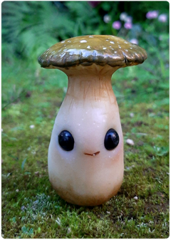 Collectible Miniature: Mushroom Being 08 - Green | Fungus Art Doll