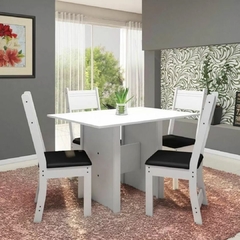 Mesa de Jantar c 4 Cadeiras Talita 110X80cm Branco e Preto