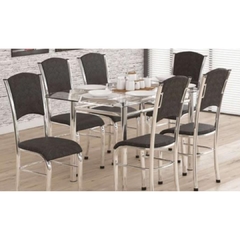 Conjunto de Mesa 6 Cadeiras Elegance Cromada