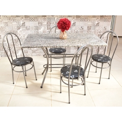 Conjunto de Mesa New Granito 4 Cadeiras