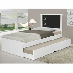 Cama Bibox Solteiro Barcelona Branco e Preto