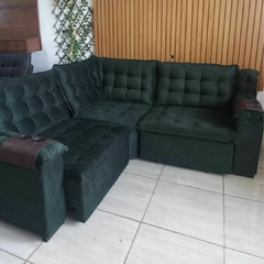 Sofá de Canto Elegance Retratil 3 modulos Verde - comprar online