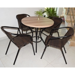 Conjunto de Mesa Treviso Madeirado 4 Cadeiras Bahia