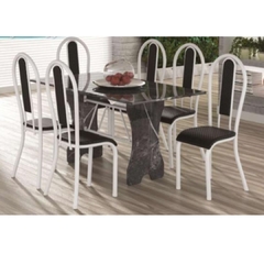 Conjunto de Mesa Coluna 6 Cadeiras Elegance