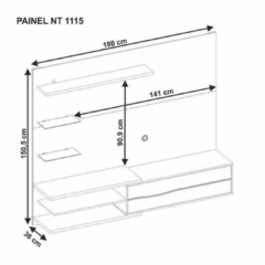 PAINEL PRA TV 60'' NT 1115 - Móveis a Pronta Entrega | BEM BARATO MÓVEIS E ESTOFADOS