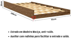Beliche Treliche Reforçada c/Cama Auxiliar Pérola (Castanho) - Móveis a Pronta Entrega | BEM BARATO MÓVEIS E ESTOFADOS