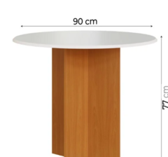 Conjunto de Mesa Redonda Sala de Jantar Alice com 4 Cadeiras 0,90m Off Off White / Cacau Indekes na internet