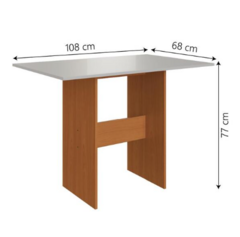 Conjunto De Mesa Sala De Jantar Carla Com 4 Cadeiras 1,08m Freijó/off White Indekes - comprar online