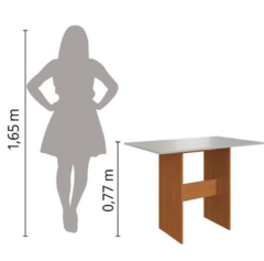 Conjunto De Mesa Sala De Jantar Carla Com 4 Cadeiras 1,08m Freijó/off White Indekes - loja online