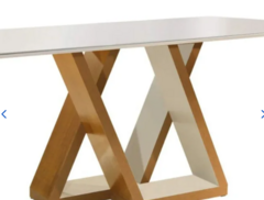 Conjunto Mesa de Jantar Belle 1,70M com 06 Cadeiras Belle Cel Móveis Ypê/Off White Cestaplus na internet