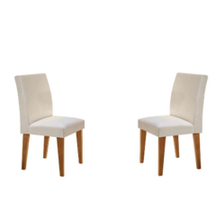 Conjunto de Mesa de Jantar Berlim II com Tampo de Vidro Off White e 4 Cadeiras Grécia Veludo Creme