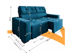 Estofado Monaco 2.00 Metros Retratil Reclinavel Mdm - Móveis a Pronta Entrega | BEM BARATO MÓVEIS E ESTOFADOS