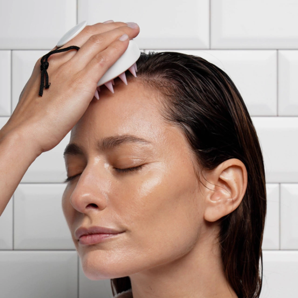  Cepillo masajeador de cuero cabelludo, masajeador de cabello 3 en 1,  exfoliante, promueve el crecimiento del cabello, tratamiento de caspa
