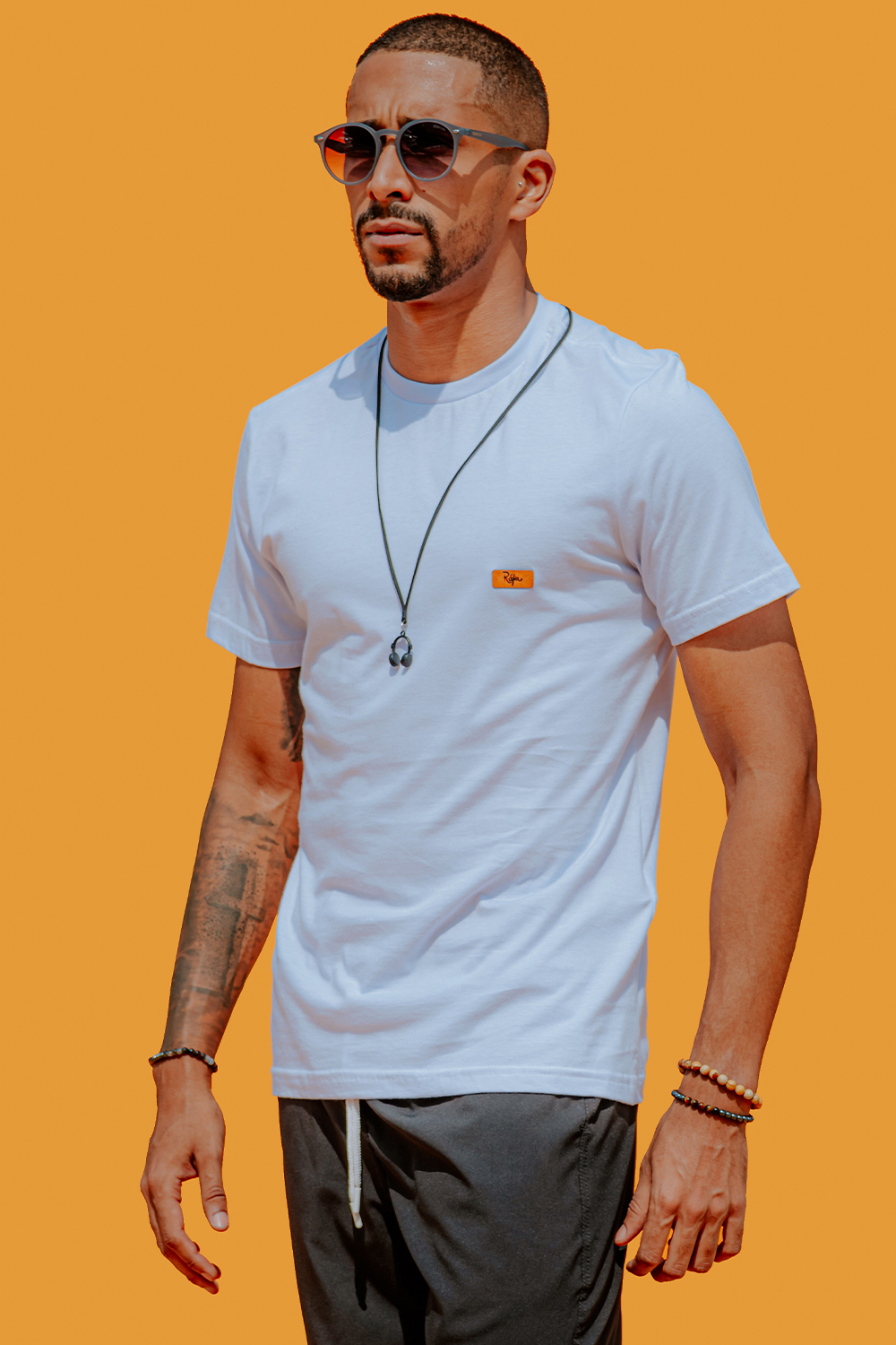 ORANGE FOR MAN - Camiseta Brasil Branca - Orange For Man