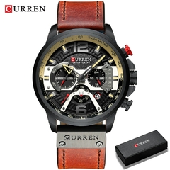 #00 - CURREN Casual Sport Watches for Men Top Brand Luxury Military Leather Wrist Watch Man Clock Fashion Chronograph Wristwatch - comprar online