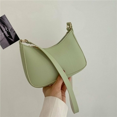 #115 - 2022 New Women's Fashion Handbags Retro Solid Color PU Leather Shoulder Underarm Bag Casual Women Hobos Handbags - Petiscas da Shopee