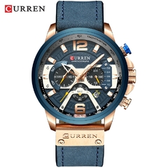 #00 - CURREN Casual Sport Watches for Men Top Brand Luxury Military Leather Wrist Watch Man Clock Fashion Chronograph Wristwatch - comprar online