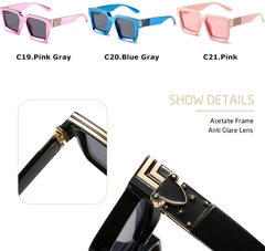 Imagem do #109 - CRIXALIS Fashion Steampunk Sunglasses Women 21 Colors Luxury Brand Square Anti-glare Driving Sun Glasses zonnebril dames