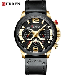 #00 - CURREN Casual Sport Watches for Men Top Brand Luxury Military Leather Wrist Watch Man Clock Fashion Chronograph Wristwatch