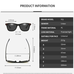 #106 - ZXWLYXGX Classic Polarized Sunglasses Men Women Brand Design Driving Square Frame Sun Glasses Male Goggle UV400 Gafas De Sol na internet