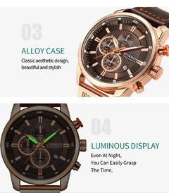 #03 - CURREN Fashion Date Quartz Men Watches Top Brand Luxury Male Clock Chronograph Sport Mens Wrist Watch Hodinky Relogio Masculino - Petiscas da Shopee