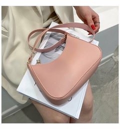 #115 - 2022 New Women's Fashion Handbags Retro Solid Color PU Leather Shoulder Underarm Bag Casual Women Hobos Handbags - Petiscas da Shopee