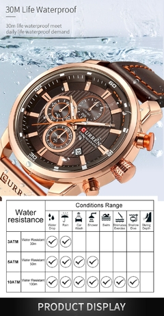 #03 - CURREN Fashion Date Quartz Men Watches Top Brand Luxury Male Clock Chronograph Sport Mens Wrist Watch Hodinky Relogio Masculino - loja online