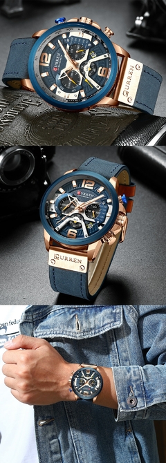 #00 - CURREN Casual Sport Watches for Men Top Brand Luxury Military Leather Wrist Watch Man Clock Fashion Chronograph Wristwatch na internet