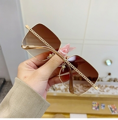 #108 - 2022 New Fashion Classic Oversize Sunglasses Women Brand Designer Metal Big Frame Luxury Shades Sun Glasses Eyewear Gafas UV400 na internet