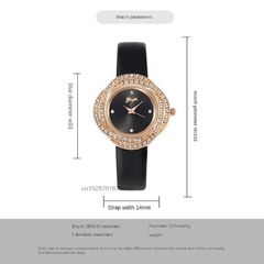 #07 - Luxury Fashion Irregular Rhinestone Watches Women Fashion Brand Quartz Clock Qualities Ladies Leather Wristwatches Female Watch - Petiscas da Shopee