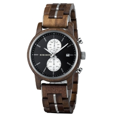 BOBOBIRD Wooden Men's Watch Top New Japanese Miyota Sports Chronograph Calendar Wristwatch Engraved Gift Box Relogio Masculino