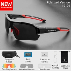 Imagem do #111 - ROCKBROS Polarized Cycling Glasses Men Sports Sunglasses Road MTB Mountain Bike Bicycle Riding Protection Goggles Eyewear 5 Lens