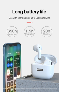 #118 - Original lenovo lp40 pro tws fones de ouvido sem fio bluetooth 5.1 esporte redução ruído controle toque 500mah 2022 novo - loja online