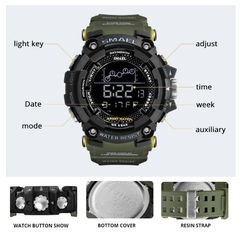 #06 - Mens Watch Military Water resistant SMAEL Sport watch Army led Digital wrist Stopwatches for male 1802 relogio masculino Watches