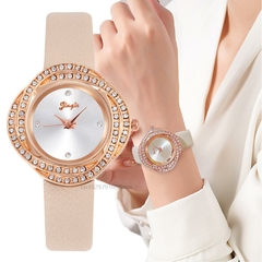 #07 - Luxury Fashion Irregular Rhinestone Watches Women Fashion Brand Quartz Clock Qualities Ladies Leather Wristwatches Female Watch - loja online