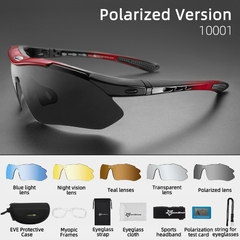 #111 - ROCKBROS Polarized Cycling Glasses Men Sports Sunglasses Road MTB Mountain Bike Bicycle Riding Protection Goggles Eyewear 5 Lens