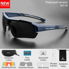 #111 - ROCKBROS Polarized Cycling Glasses Men Sports Sunglasses Road MTB Mountain Bike Bicycle Riding Protection Goggles Eyewear 5 Lens - comprar online